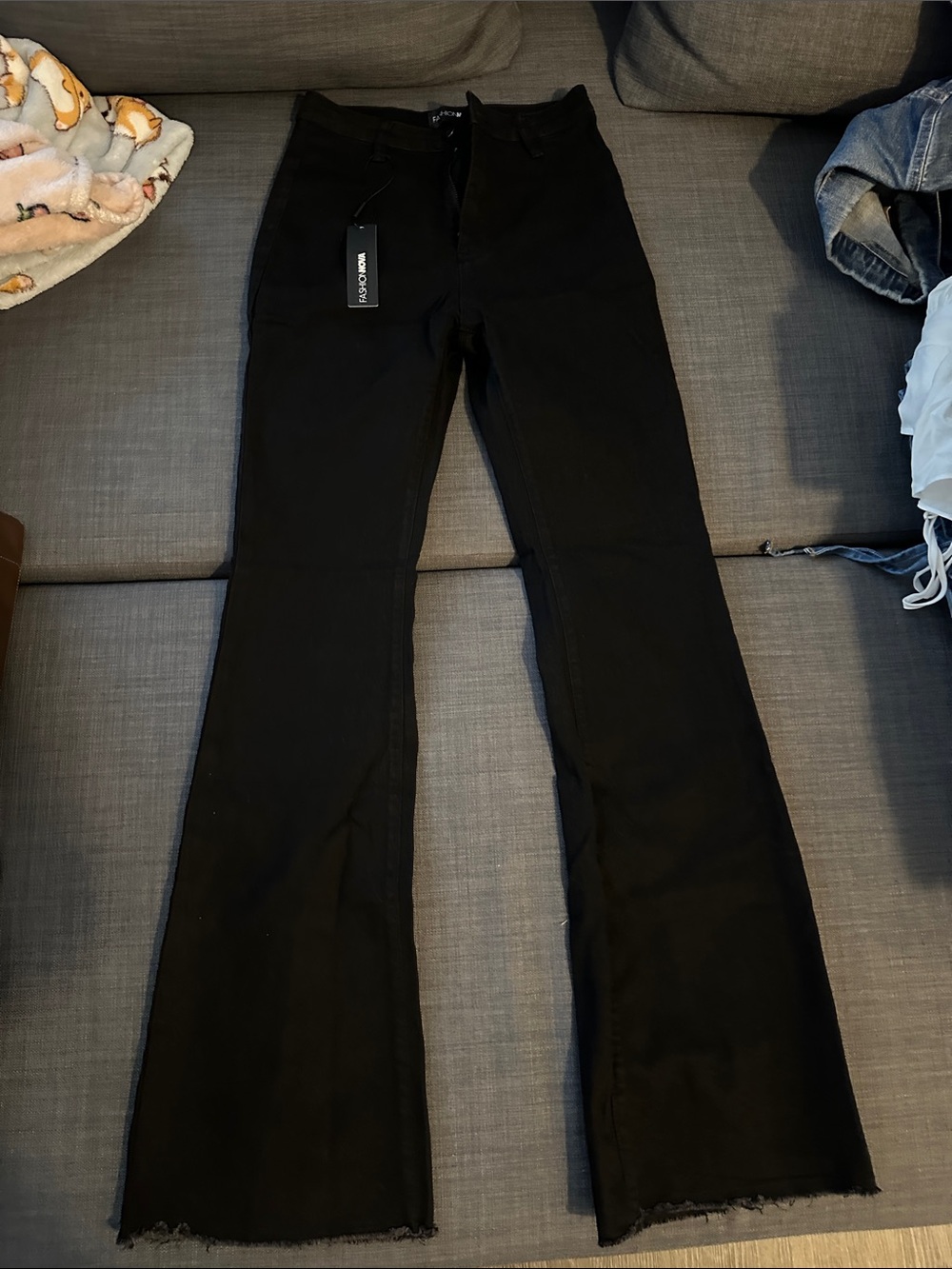 Fashion Nova Black High-Rise Flare Jeans